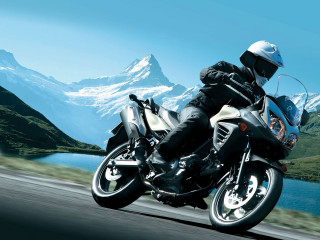 Mountain lake motorcycle riding outdoors - covered free wallpaper