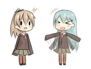 Anime girls blue green long - a diagram free wallpaper