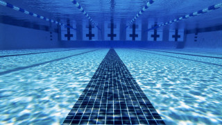 Long blue pool deep perspective - deep 3 point perspective free wallpaper