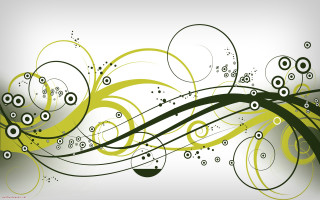 Green white abstract circles dots - vector free wallpaper