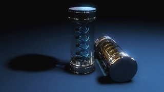 Glass tube metal cap blue - a blue surface free wallpaper for desktop