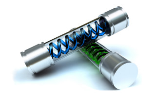 Two batteries blue green wires - biopunk free wallpaper