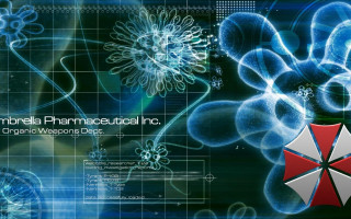 Red white umbrella blue flowers - umbrella free wallpaper