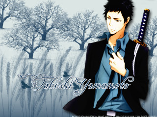 Man sword snowy forest cherryblossoms - gummy free wallpaper