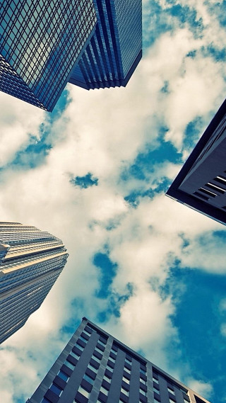 Tall buildings sky background clouds 2 - daren bader free wallpaper for mobile