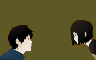 Couple people standing close faces - the others head free wallpaper