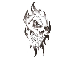 Skull flames tattoo design artist - flame free wallpaper