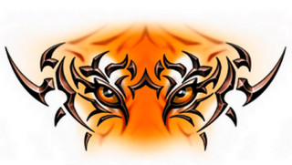 Tattoo design orange black face - bengal school of art free wallpaper