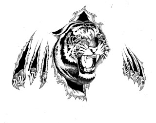 Tiger wings demon tail fangs - its head free wallpaper