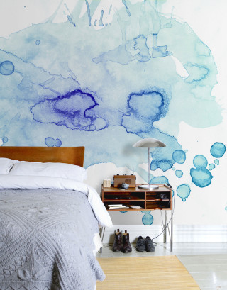 Bedroom blue bubbles painting lamp - a lamp free wallpaper for mobile