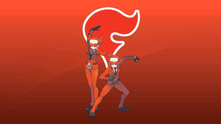 Cartoon characters red background couple - a couple of cartoon characters free wallpaper