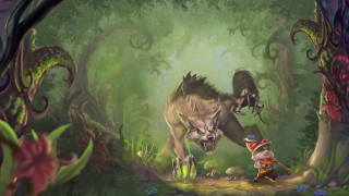 Wolf gnome forest flowers plants - league of legends concept art free wallpaper for desktop