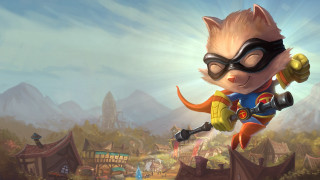 Cat costume flying town sky - a sky background and a mountain range in the background free wallpaper