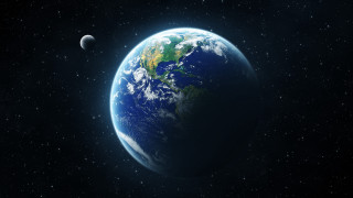 Earth space view moon stars - the moon in the background free wallpaper