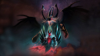 Demonic demon wings dark sky - splash art free wallpaper for desktop
