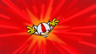 Cartoon character red white background - streak free wallpaper