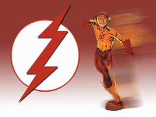 Man red yellow costume flash - a flash logo free wallpaper