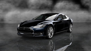 Tesla black white dark room - reflective free wallpaper