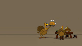 Cartoon turkey eating food turkey 2 - a glass of wine free wallpaper