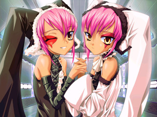 Anime sisters yandere pinkhair furtrim - a mirror free wallpaper for desktop