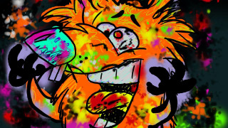 Colorful cat cellphone paintsplatters loony - paint splatter free wallpaper