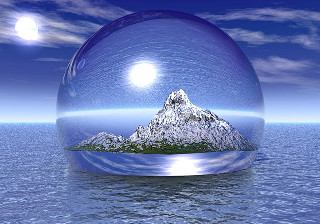 Snow mountain glass ball moon - a moon in the sky above free wallpaper