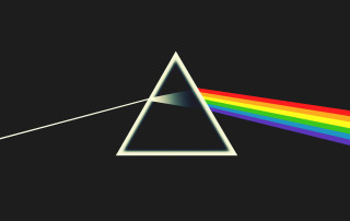 Dark moon rainbow white line - a dark side of the moon free wallpaper