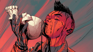 Bloody man face hand injury - cyborg free wallpaper