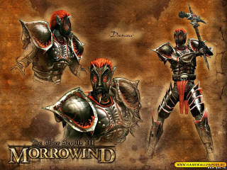 Men armor group brown red - epic fantasy character art free wallpaper for desktop