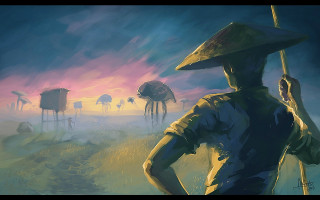 Man hat animals background distance - the background in the distance free wallpaper