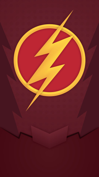 Flash logo red background yellow - vector art free wallpaper for mobile