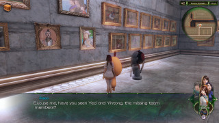 Museum walk woman man paintings - a large object free wallpaper