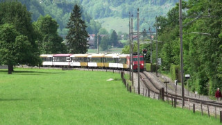 Train green hillside forest path - iso 200 free wallpaper