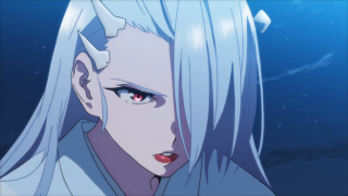 White hair blue eyes anime 2 - a anime scene free wallpaper