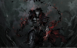 Demonic demon sword blood face - spooky free wallpaper
