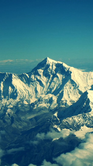 Mountain range airplane window clouds 3 - free mountains wallpaper