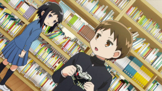 Girls library bookshelf camera foreground - manga free wallpaper
