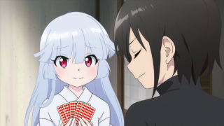 Anime man woman red eyes - a card free wallpaper