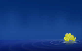 Yellow object floating blue water - a blue water free wallpaper