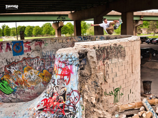 Man skateboarding cement ramp graffiti - a man riding free wallpaper