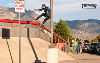 Skateboard man red rail parking - a man riding free wallpaper