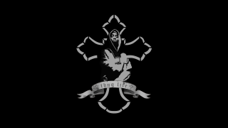 Cross banner black white photo - transgressive art free wallpaper for desktop