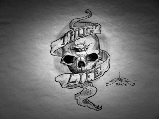 Skull banner snake drawing head - a banner free wallpaper