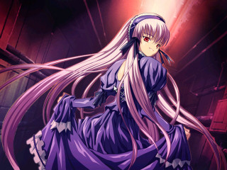 Woman purple dress dark alley - a dark alley free wallpaper