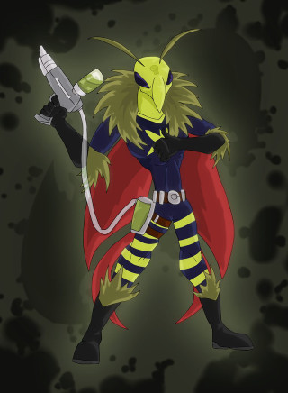 Cartoon character sword cape head - character concept art free wallpaper