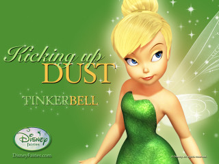 Tinkerbell green dress green background - dust free wallpaper