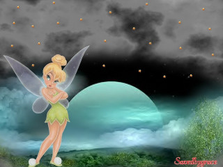 Cartoon fairy green dress yellow - a yellow tail free wallpaper