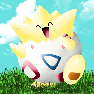 Pokemon egg face grass sky - a face free wallpaper for tablet