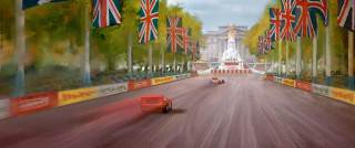 Race track flags flying car - colin middleton free wallpaper