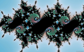 Fractals spiral blue background black - a black center free wallpaper for desktop